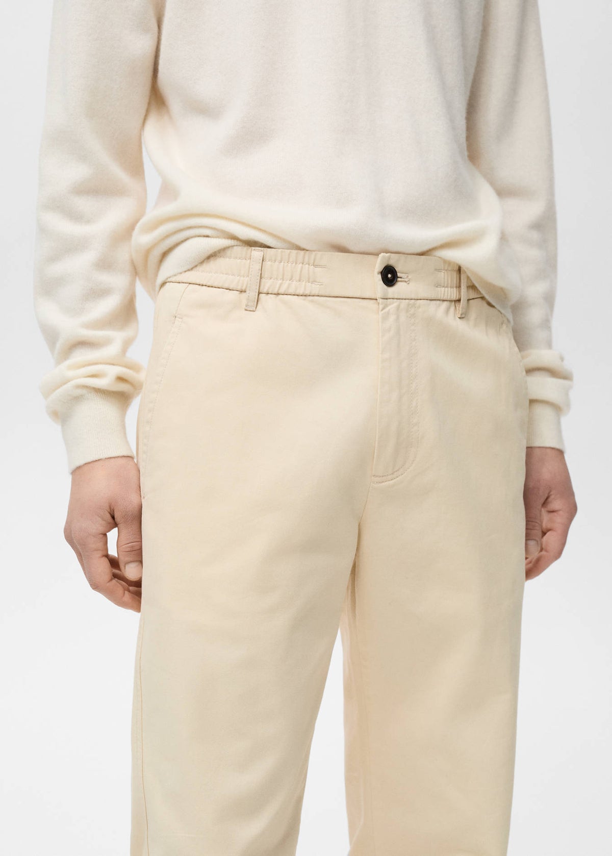 Mango REGULAR FIT COTTON DRAWSTRING TROUSERS