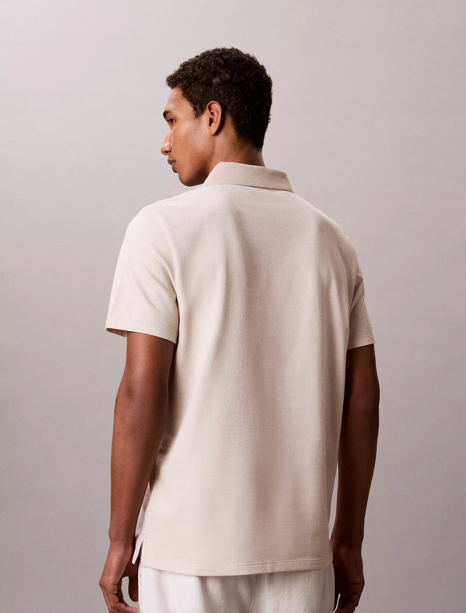 Clavin Klein Herringbone Zip Polo Shirt