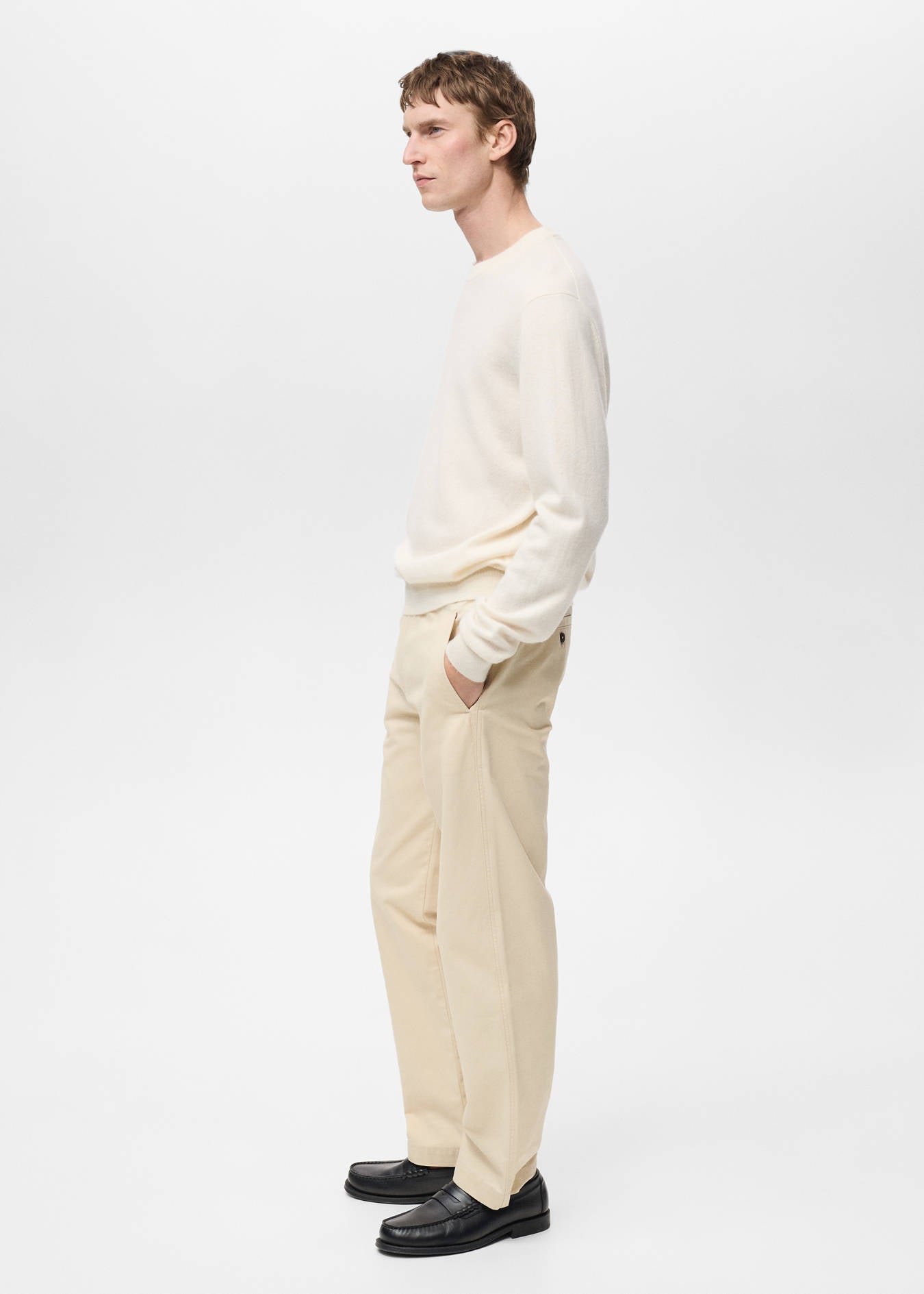 Mango REGULAR FIT COTTON DRAWSTRING TROUSERS