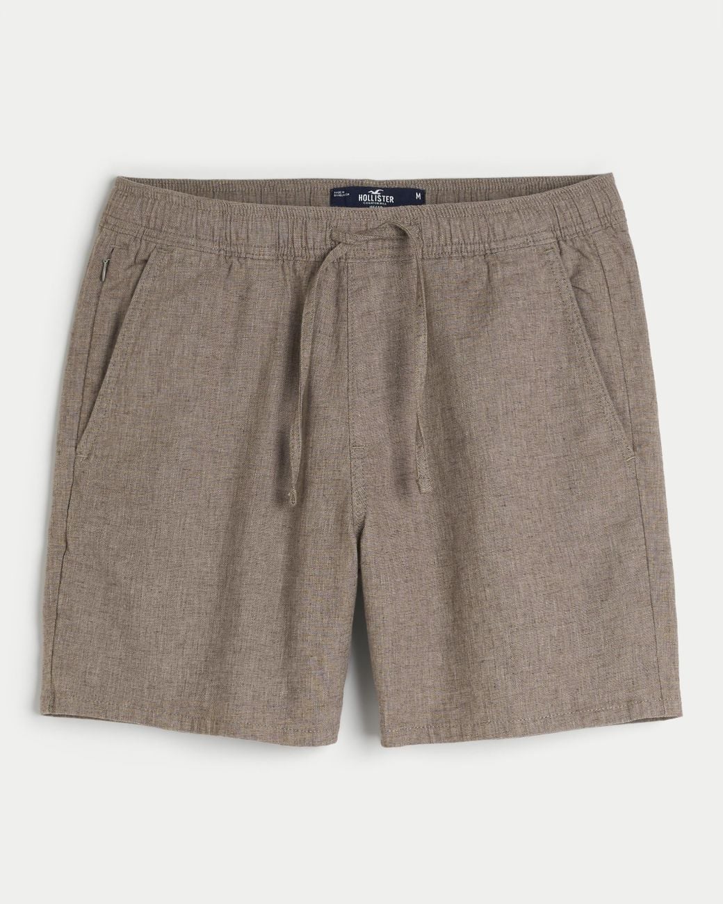 Hollster LINEN-BLEND PULL-ON SHORTS 7"