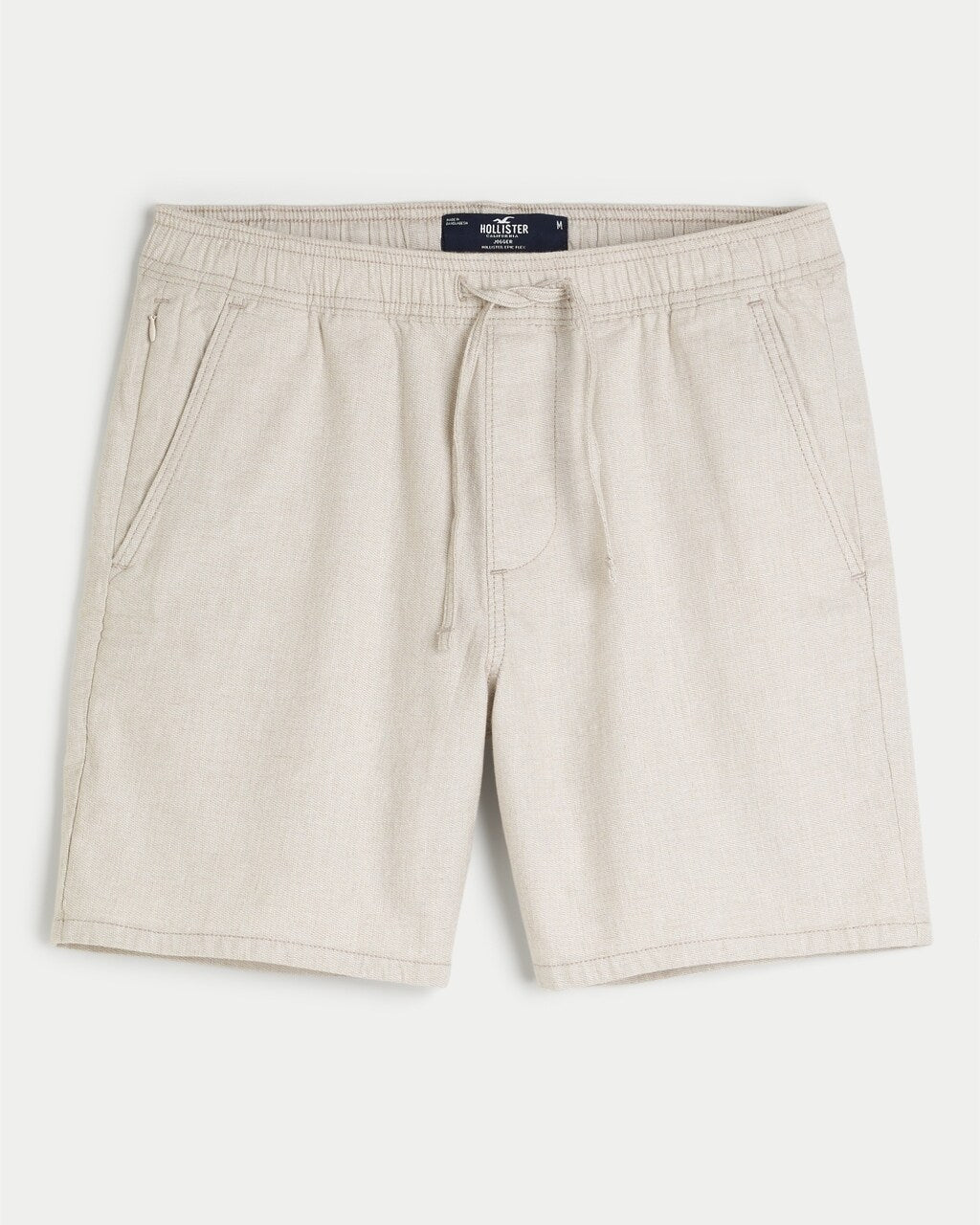 Hollster LINEN-BLEND PULL-ON SHORTS 7"