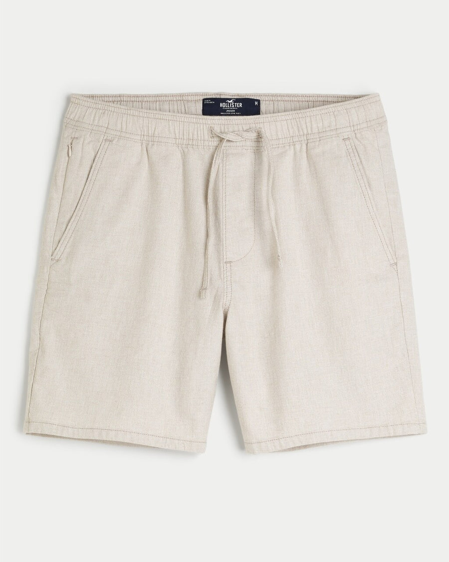 Hollster LINEN-BLEND PULL-ON SHORTS 7"