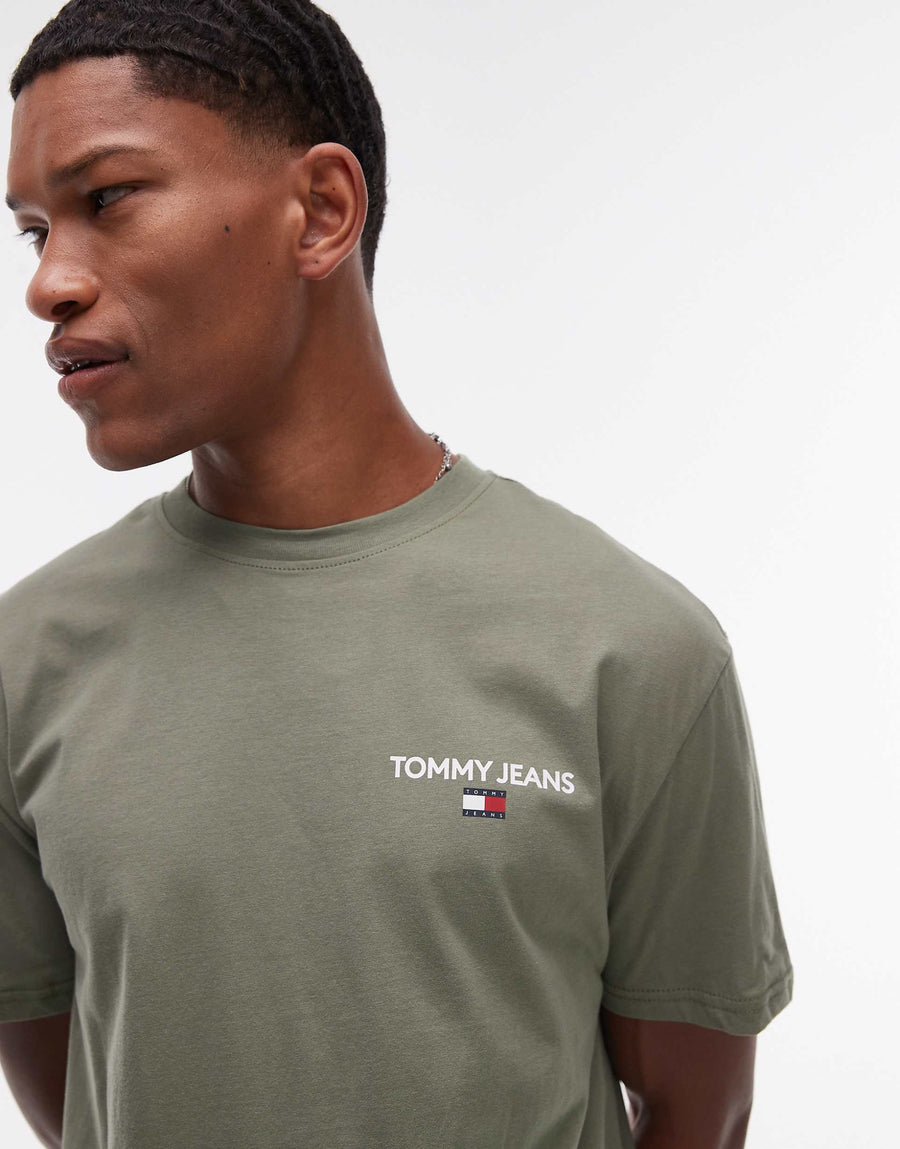 Tommy Jeans classic back print linear logo T-shirt in green