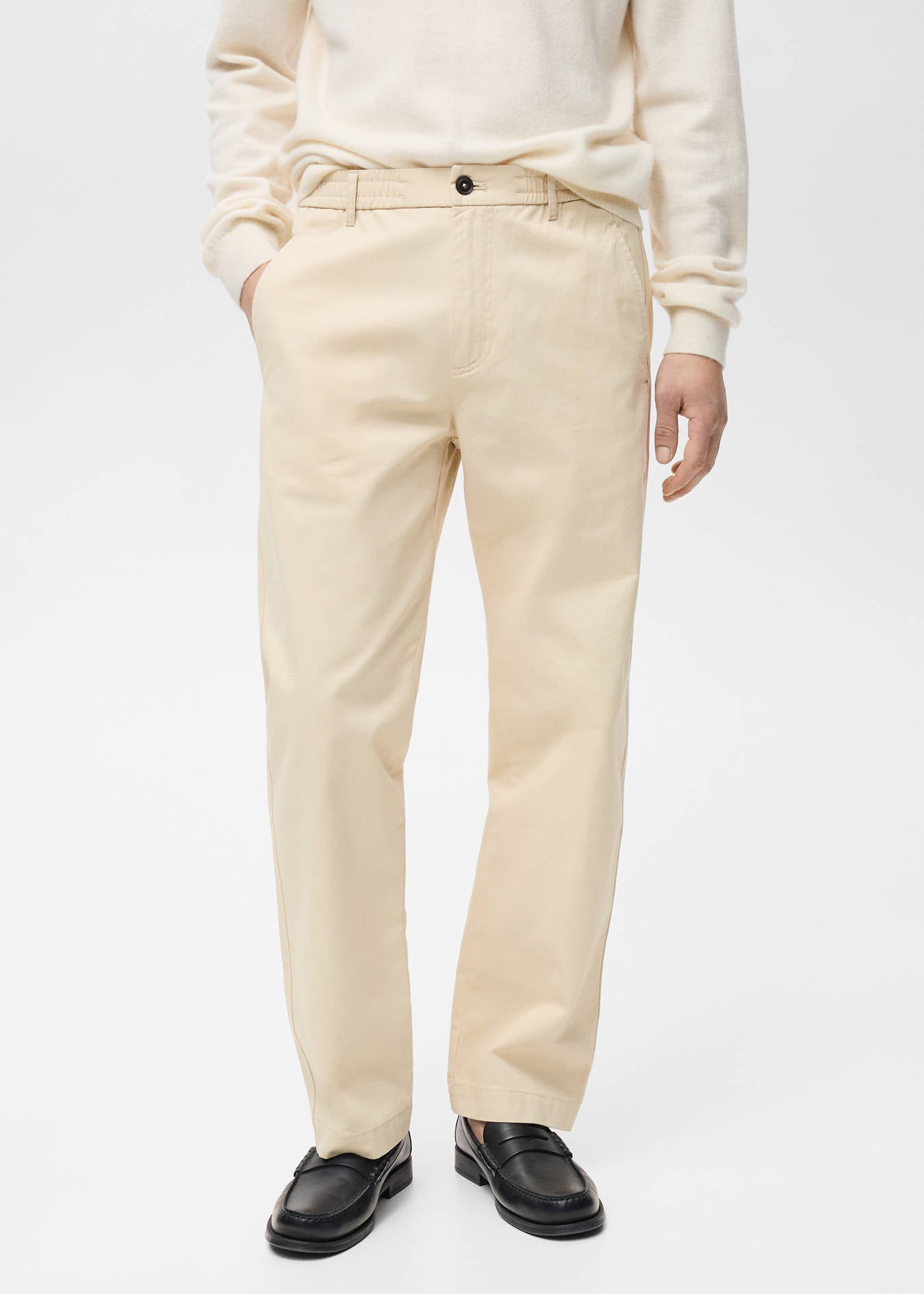 Mango REGULAR FIT COTTON DRAWSTRING TROUSERS