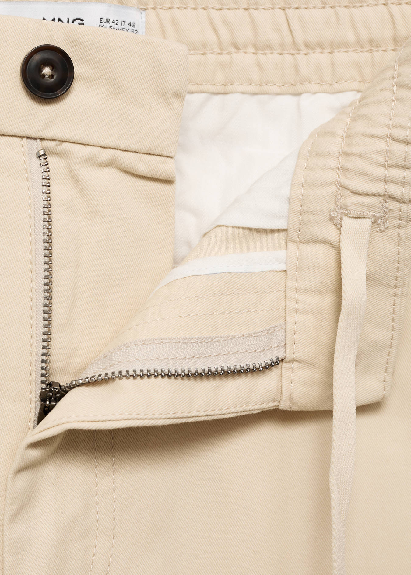 Mango REGULAR FIT COTTON DRAWSTRING TROUSERS