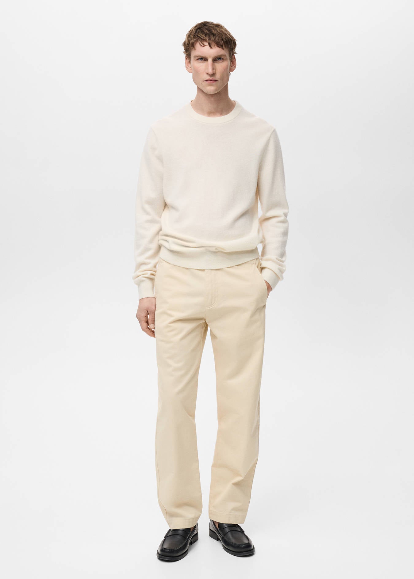 Mango REGULAR FIT COTTON DRAWSTRING TROUSERS