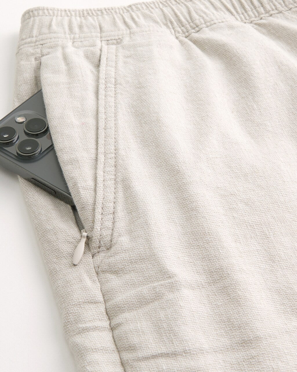 Hollster LINEN-BLEND PULL-ON SHORTS 7"