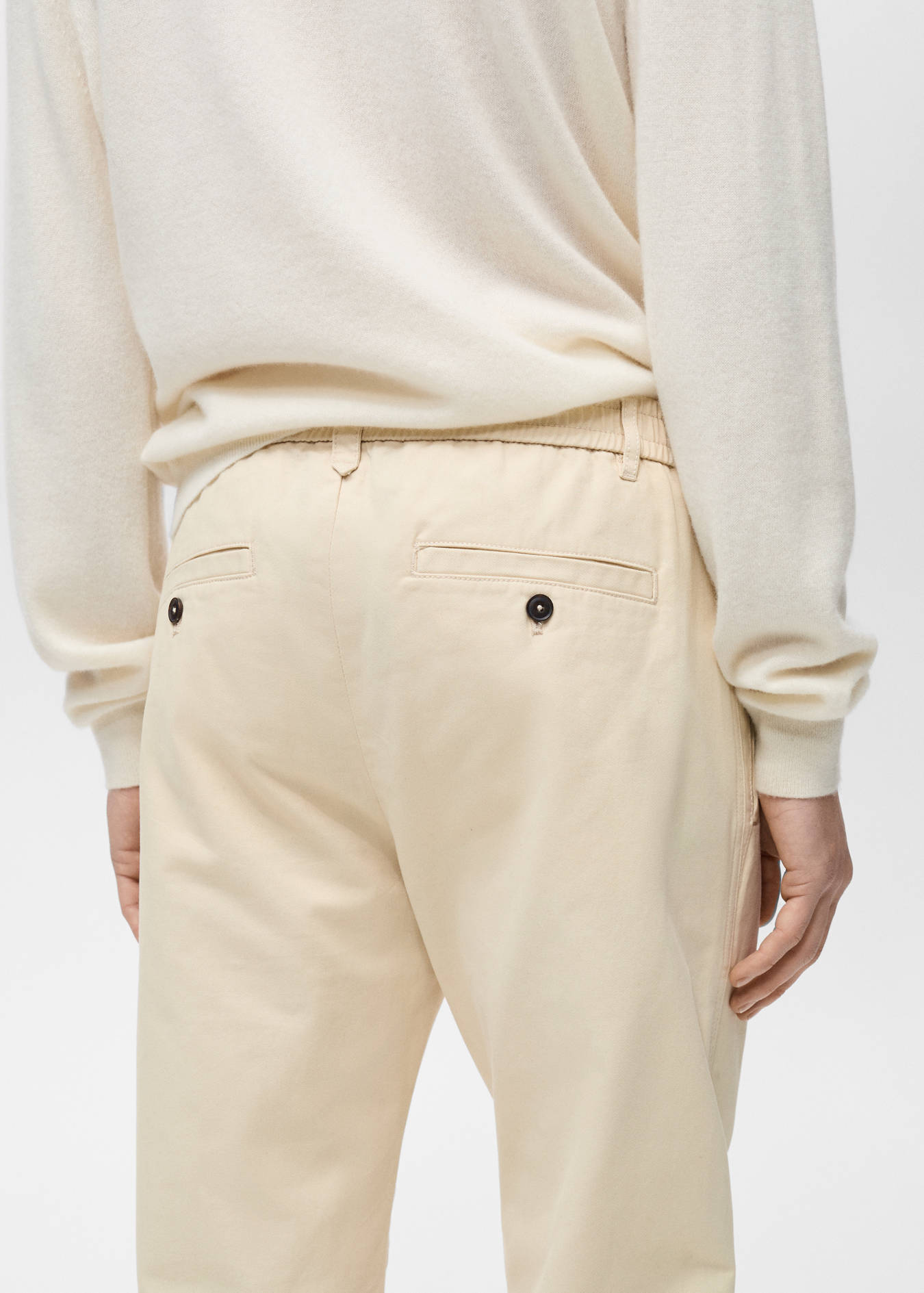 Mango REGULAR FIT COTTON DRAWSTRING TROUSERS